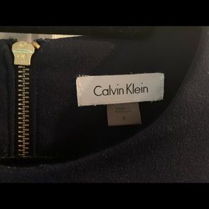 Calvin Klein Navy Sleeveless Dress w/Gold Zipper